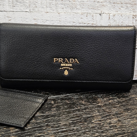 PRADA Logo Leather Long Bifold Wallet - Picture 4 of 10